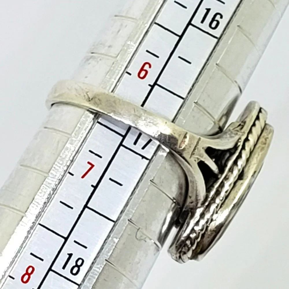 Vintage Southwest Style Abalone Shell Oval Setting in Sterling Silver Ring